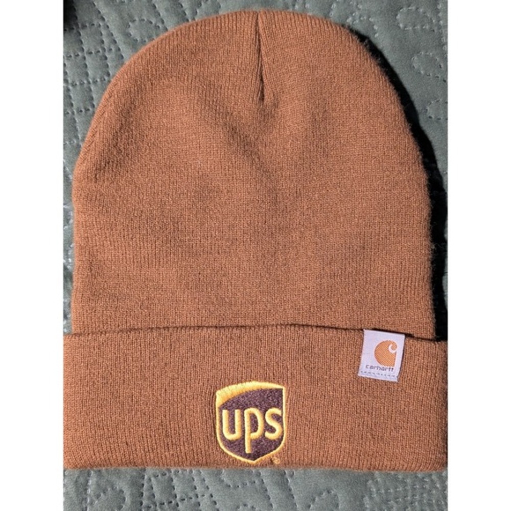 Carhartt UPS Logo Beanie‎ Hat Brown Acrylic One Size Fits All